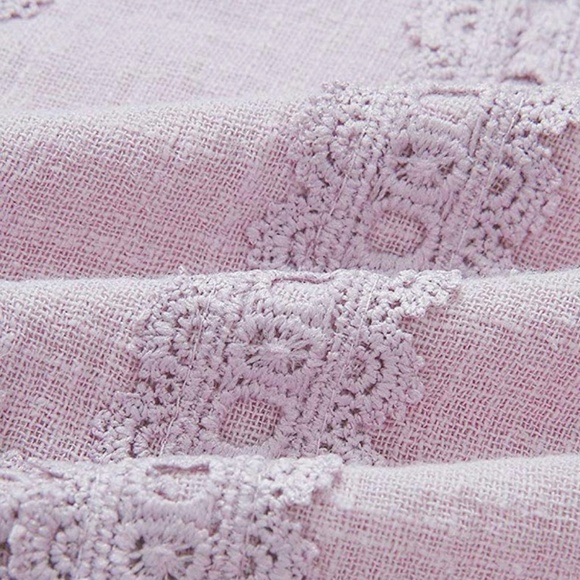 New Cute Lilac Crochet Lace high neck top - Picture 3 of 8